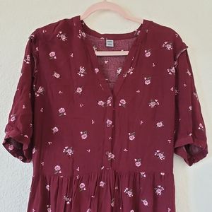 Old Navy Burgundy Floral Dress